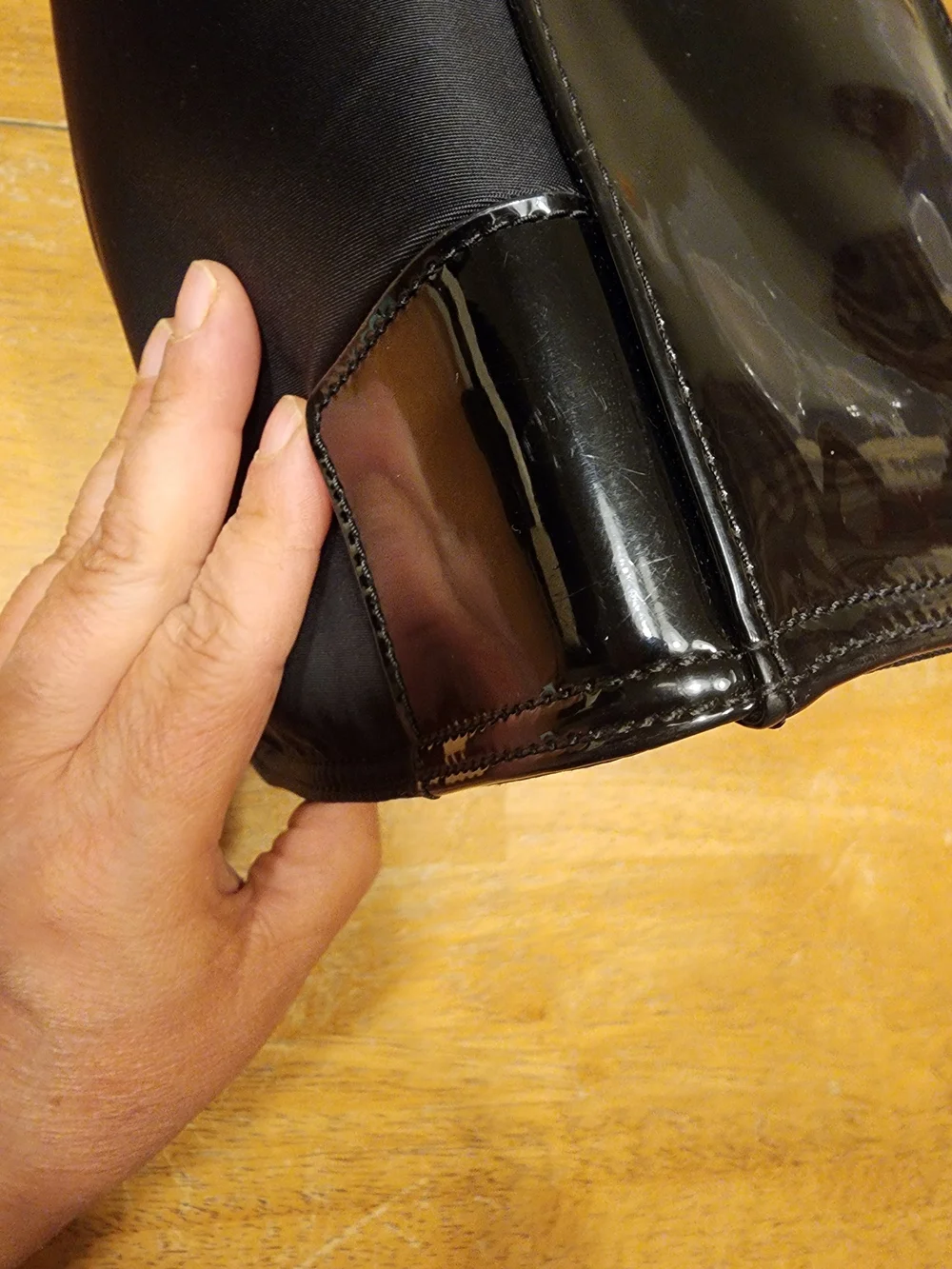 Tory Burch Black Nylon Tote with Patent Trim